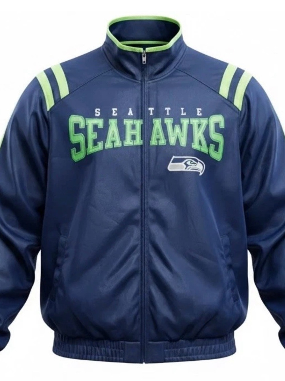 NFL Seattle Seahawks Navy & Neon Green Bomber Jacket